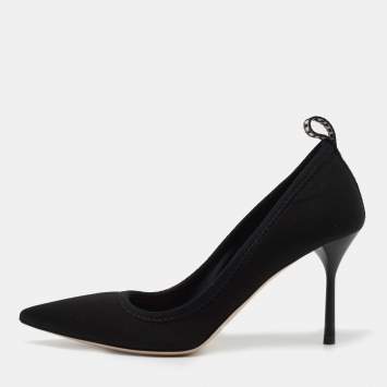 Pre Owned Miu Miu Black Fabric Pointed Toe Pumps Size 36