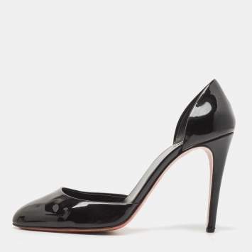 Pre Owned Miu Miu Black Patent Leather D'orsay Pumps Size 38