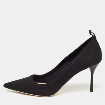 Pre Owned Miu Miu Black Neoprene Pointed Toe Pumps Size 38