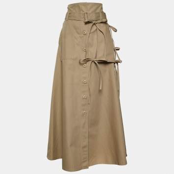 Pre Owned MM6 Maison Margiela Beige Denim Pocket Detailed Skirt M