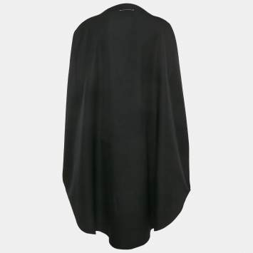 Pre Owned MM6 Maison Margiela Black Wool Blend Gabardine Midi Dress One Size 
