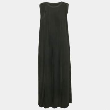 Pre Owned MM6 Maison Martin Margiela Black Plisse Midi Dress M