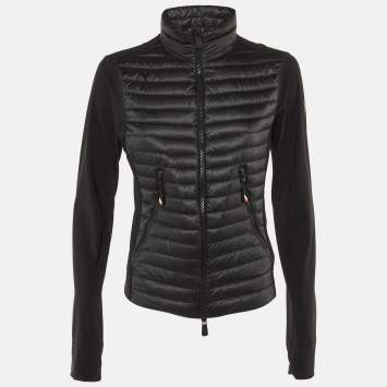 Pre Owned Moncler Grenoble Black Quilted Down Zip Up Jacket M