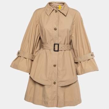 Pre Owned Moncler X JW Anderson Beige Gabardine Trench Coat XS