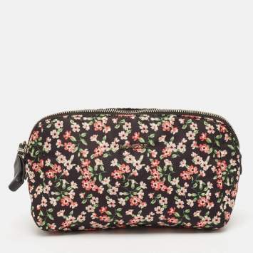 Pre Owned Moncler Multicolor Floral Print Fabric Cosmetic Pouch