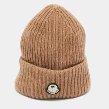Moncler 8 Palm Angels Light Brown Wool Beanie 
