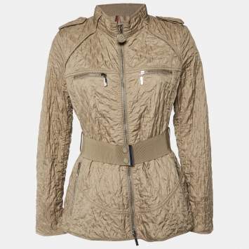 Pre Owned Moncler Brown Nylon Quilted Jacket L