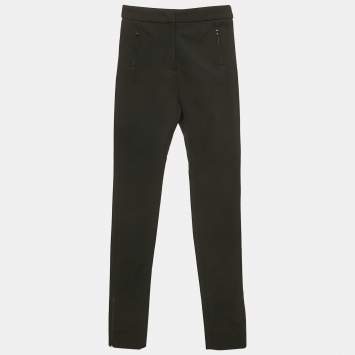 Pre Owned Moncler Black Gabardine Trousers M