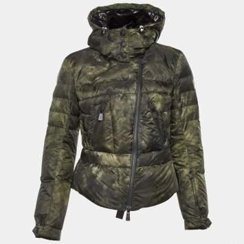 Pre Owned Moncler Dark Green Polyamide Hooded Zip Front Jacket S 