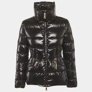 Pre Owned Moncler Black Synthetic Down Jacket S