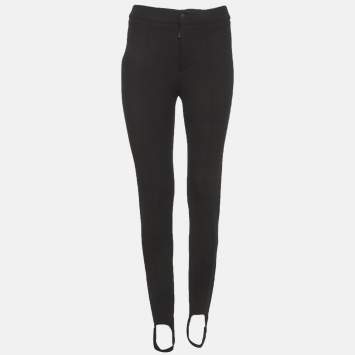 Pre Owned Moncler Black Nylon Hem Pants XS