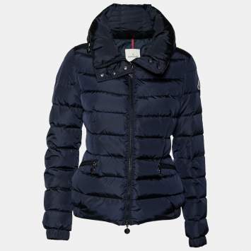 Pre Owned Moncler Navy Blue Down Synthetic Puffer Zip Front Jacket M