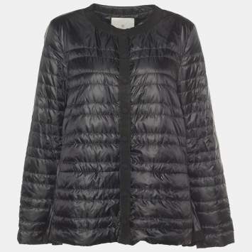 Pre Owned Moncler Black Synthetic Quilted Hideyo Jacket L