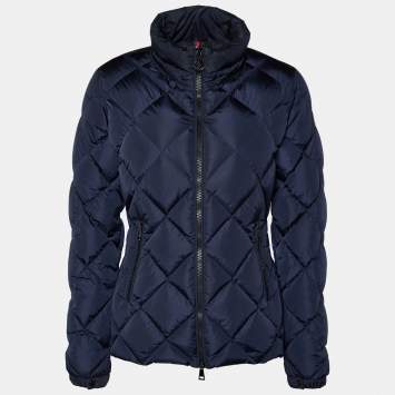 Pre Owned Moncler Navy Blue Diamond Quilted Down Mesnil Jacket S