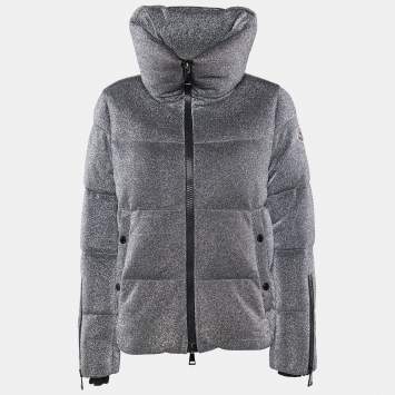 Pre Owned Moncler Silver Bandama Puffer Down Jacket M