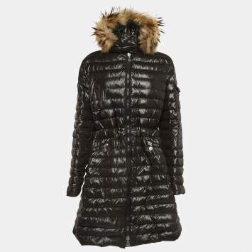Pre Owned Moncler Black Nylon Quilted Puffer Jacket 2XL