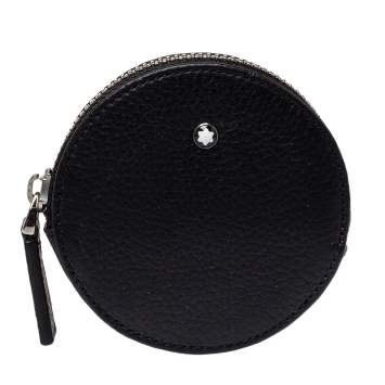 Pre Owned Montblanc Black Soft Grain Leather Phone Accessories Case