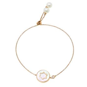 Pre Owned Montblanc Signet Mother of Pearl Diamond 18K Rose Gold Bracelet