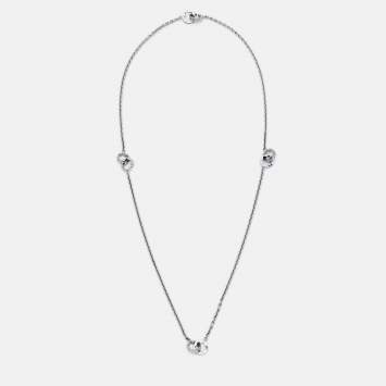 Pre Owned Montblanc Star Signet Sterling SIlver Station Extendable Necklace with 4 Separate Star Chains