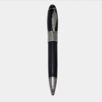 Pre Owned Montblanc Daniel Defoe Writer Series Limited Edition Resin Gunmetal Tone Ballpoint Pen