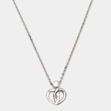 Pre Owned Montblanc Emblem Coeur de Petals Sterling Silver Necklace