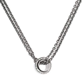 Pre Owned Montblanc Profile Collection Silver Wish Pendant Necklace