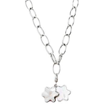 Pre Owned Montblanc Star Mother of Pearl Silver Chain Link Necklace