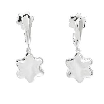 Pre Owned Montblanc Star Mother of Pearl Silver Drop Earrings