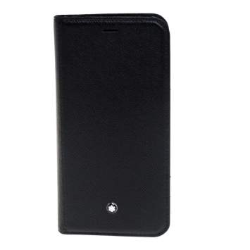 Pre Owned Montblanc Black Leather Sartorial iPhone XS Flip Case