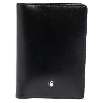 Pre Owned Montblanc Black Leather Meisterstuck Mozart Notepad Holder 