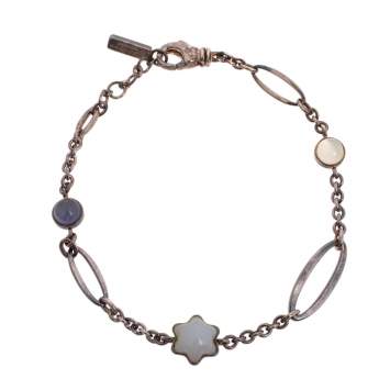 Pre Owned Montblanc Sterling Silver Cabochon Charms Bracelet