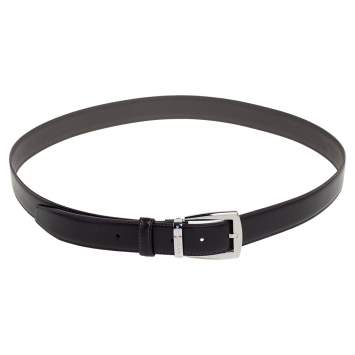 Pre Owned Mont Blanc Dark Brown Leather Contemporary Line Medium Cut to Size Belt