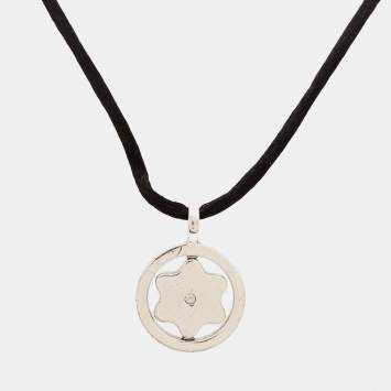 Pre Owned Montblanc Star Diamond Sterling Silver Cord Necklace