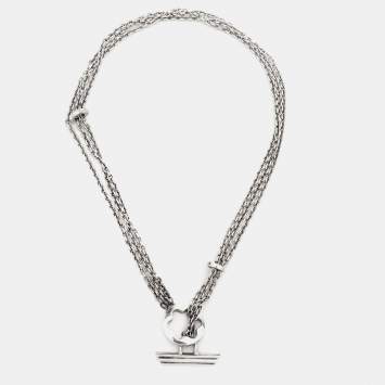 Pre Owned Montblanc Caress of a Star Silver Chain Link Toggle Necklace