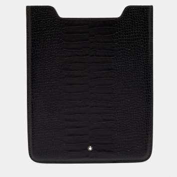 Pre Owned  Montblanc Brown Croc Embossed Leather Meisterstuck Tablet Case 