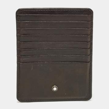 Pre Owned Montblanc 8cc Meisterstuck Brown Leather Zipped Card Case