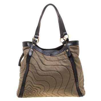 Pre Owned Montblanc Brown Starisma Canvas and Leather Pamina Tote
