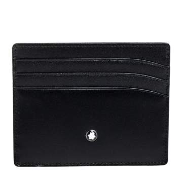 Pre Owned Montblanc Black Leather Meisterstuck Card Holder 6CC