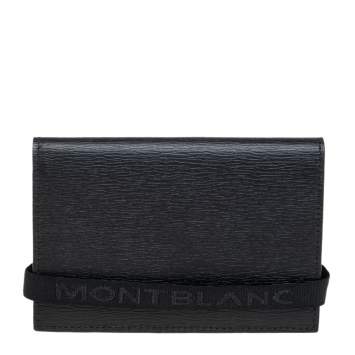 Pre Owned Montblanc Black Leather Business Card Holder