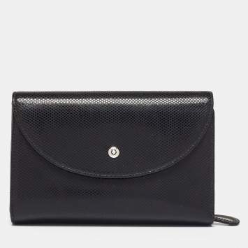 Pre Owned Montblanc Black Textured Leather La Vie De Boheme 5CC Wallet