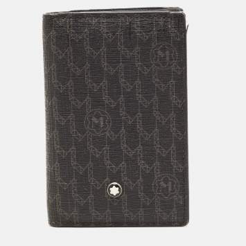 Pre Owned Montblanc Black Signature Coated Canvas Card Holder