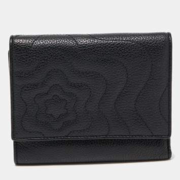 Pre Owned Montblanc Black Leather Starisma Trifold Wallet