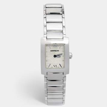 Pre Owned Montblanc White Stainless Steel Profile 7047 Women's Wristwatch 23 mm