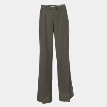 Moschino Cheap and Chic Green Cotton Blend Wide Leg Trouser M