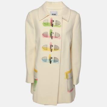 Pre Owned Moschino Cheap and Chic Cream Virgin Wool Coat M