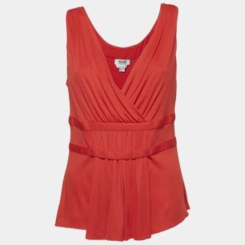 Moschino Cheap and Chic Red Silk Blend Knit Sleeveless Top L