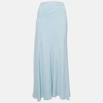 Pre Owned Moschino Cheap and Chic Blue Chiffon Maxi Skirt L
