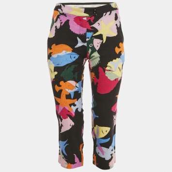 Pre Owned Moschino Cheap and Chic Multicolor Printed Trousers S