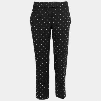 Pre Owned Moschino Cheap and Chic Black Wool Stud Embellished Trousers M