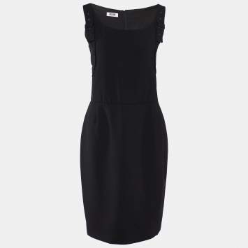 Pre Owned Moschino Cheap and Chic Black Crepe Sleeveless Midi Dress M